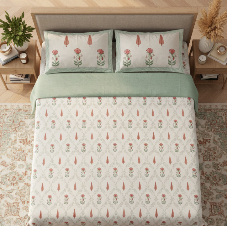 Coral Tree Bedsheet Set