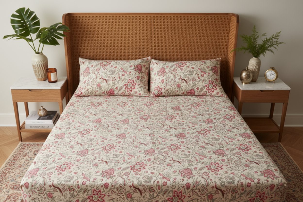 Pink Paisley Bedsheet Set