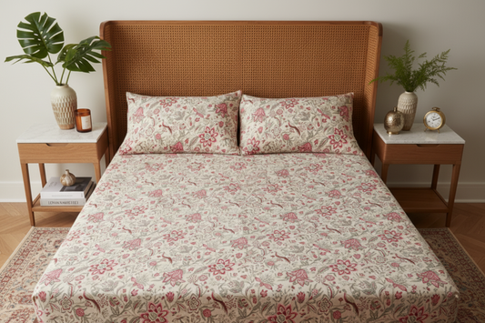 Pink Paisley Bedsheet Set