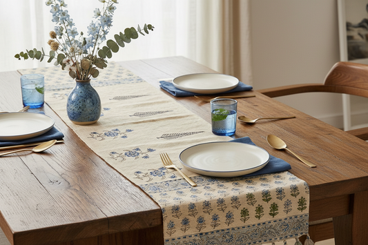 Jute Block Print Runner